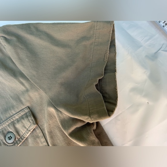 Thursdays Utility Jumpsuit olive color short sleeve romper - Picture 9 of 15